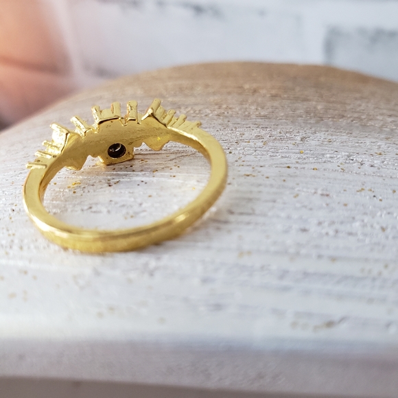 🌷14k Gold ring with brilliant cut cubic zirconia - Picture 4 of 6